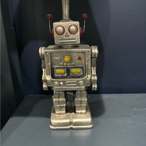 Set of two robot nightstand lamps.